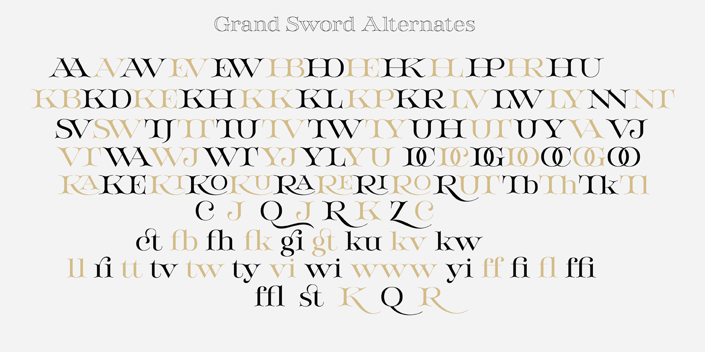 Przykład czcionki Grand Sword Regular
